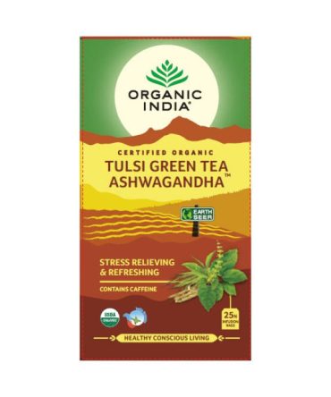 ORGANIC INDIA TULSI GREEN TEA ASHWAGANDA (25 Tea Bags)