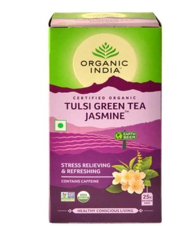 ORGANIC INDIA TULSI GREEN TEA JASMINE  (25 Tea Bags)
