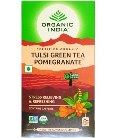 ORGANIC INDIA TULSI GREEN TEA POMEGRANATE (25 Tea Bags)